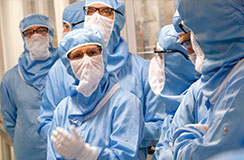 Doctors and nurses in a hospital.
