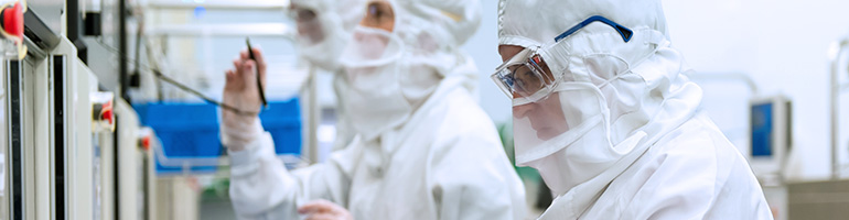 People working in a laboratory.